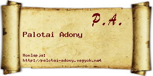 Palotai Adony névjegykártya